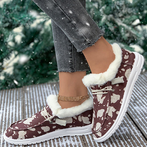 LAST DAY 50% OFF-Women's Comfort Plush Lined Canvas Shoes