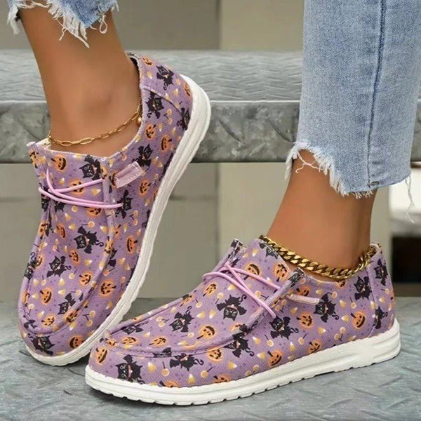 🔥LAST DAY 50% OFF - Women's Casual Comfy Lightweight Halloween Pattern Canvas Shoes