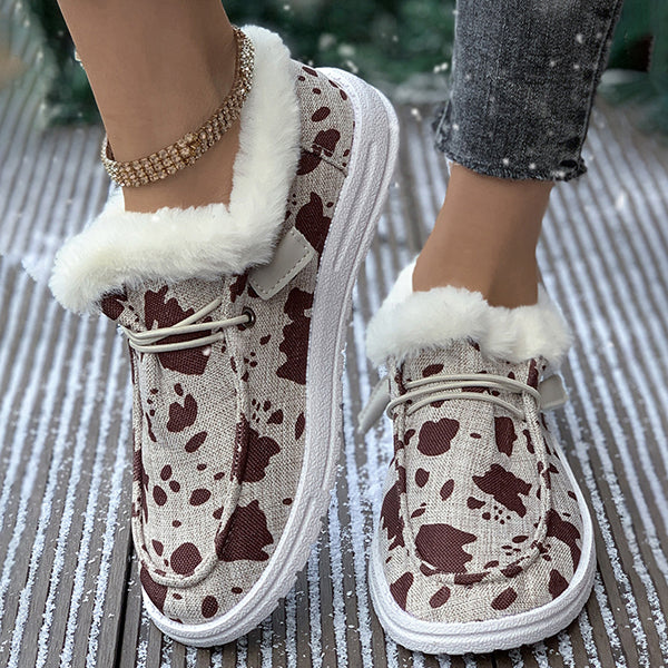 LAST DAY 50% OFF-Women's Comfort Plush Lined Canvas Shoes