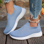 🔥LAST DAY 50% OFF - Women Comfortable Rhinestone Decorations Breathable Knitted Sneakers