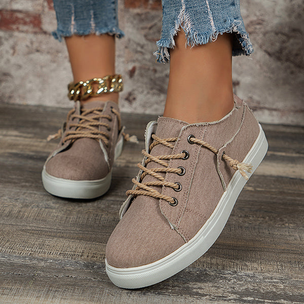 🔥LAST DAY 49% OFF - Women's Casual Lace Up Comfortable Low Top Canvas Shoes