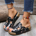 😍Last Day 50% OFF😍-Women's Slingbacks Floral Round Toe Wedge Orthopedics Sandals