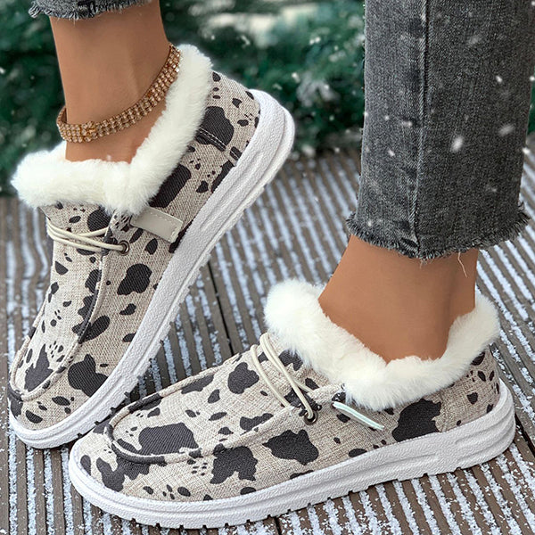 LAST DAY 50% OFF-Women's Comfort Plush Lined Canvas Shoes