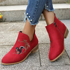 LAST DAY 50% OFF-Women's Pointed Toe Embroidered Ankle Boots