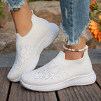 🔥LAST DAY 50% OFF - Women Comfortable Rhinestone Decorations Breathable Knitted Sneakers