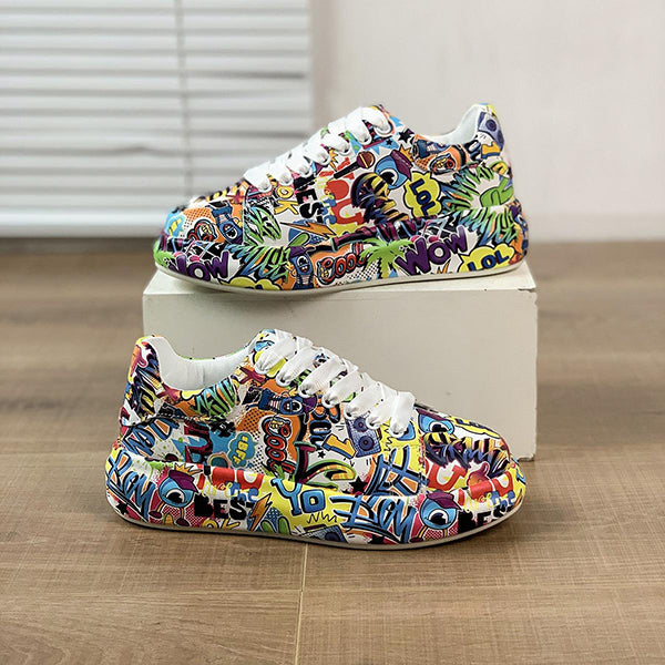 Women's Casual Graffiti Platform Sneaker