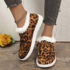 LAST DAY 50% OFF-Women's Winter Comfort Fleece Leopard Snow Boots