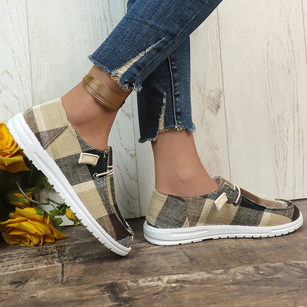 🔥LAST DAY 50% OFF - Women's Casual Comfy Lightweight Plaid Canvas Shoes