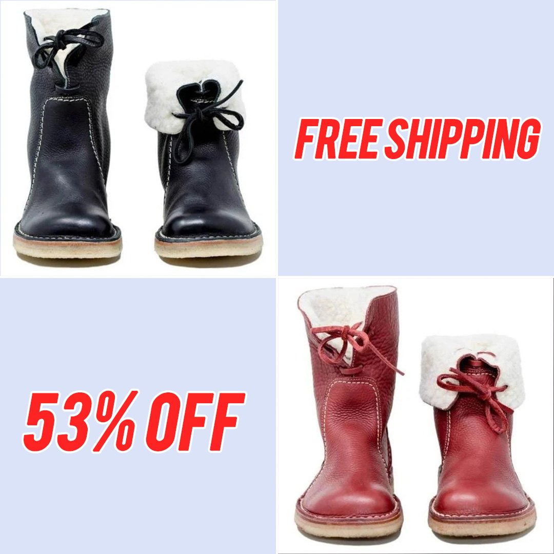 Women's Vintage Buttery-Soft Waterproof Wool Lining Boots