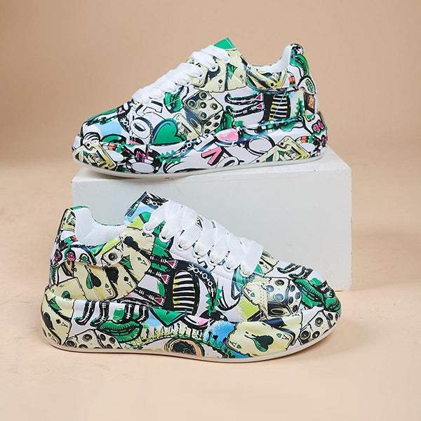 Women's Casual Graffiti Platform Sneaker