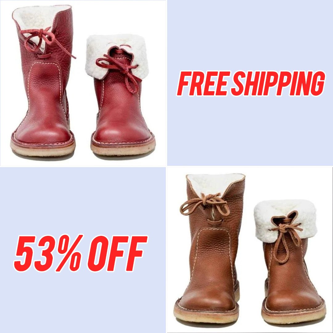 Women's Vintage Buttery-Soft Waterproof Wool Lining Boots
