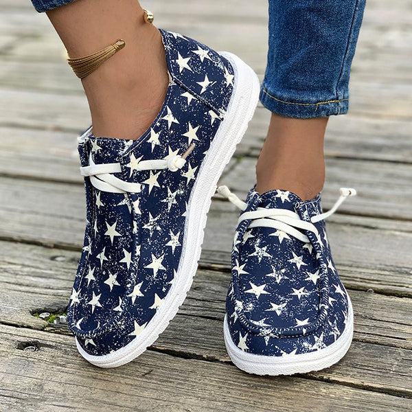 🔥LAST DAY 50% OFF - Women's Casual Comfy Lightweight Flag Pattern Canvas Shoes