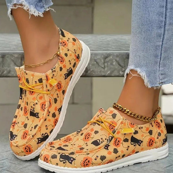 🔥LAST DAY 50% OFF - Women's Casual Comfy Lightweight Halloween Pattern Canvas Shoes