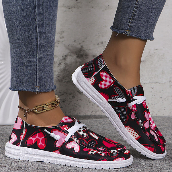 🔥LAST DAY 50% OFF - Women's Casual Comfy Lightweight Love Heart Pattern Canvas Shoes