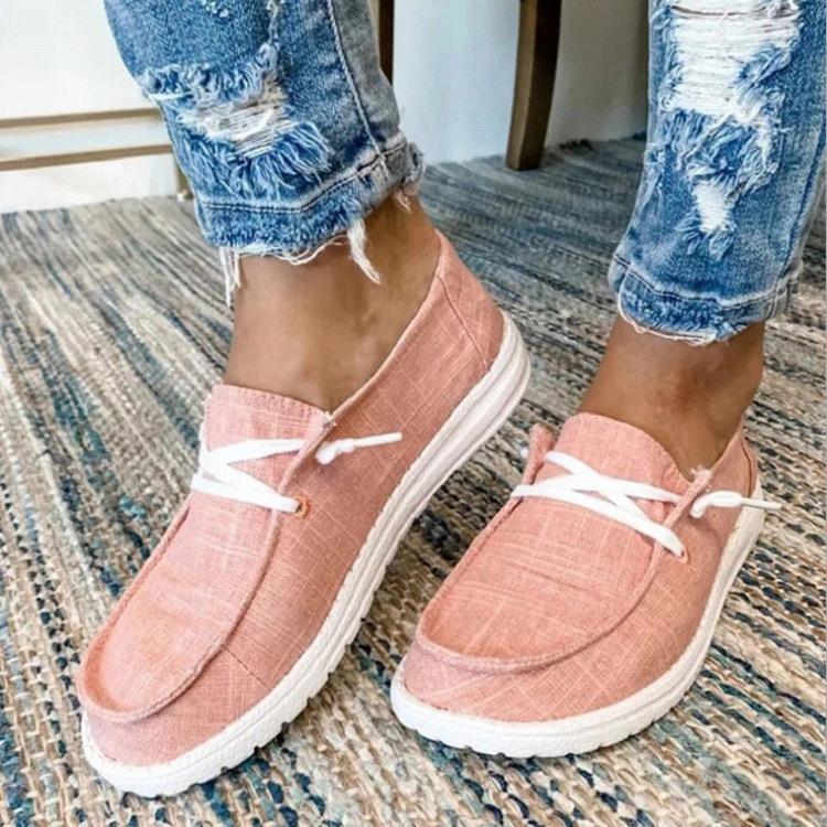 🔥LAST DAY 49% OFF - Women's Sneakers Low Top Casual Breathable Canvas Slippers