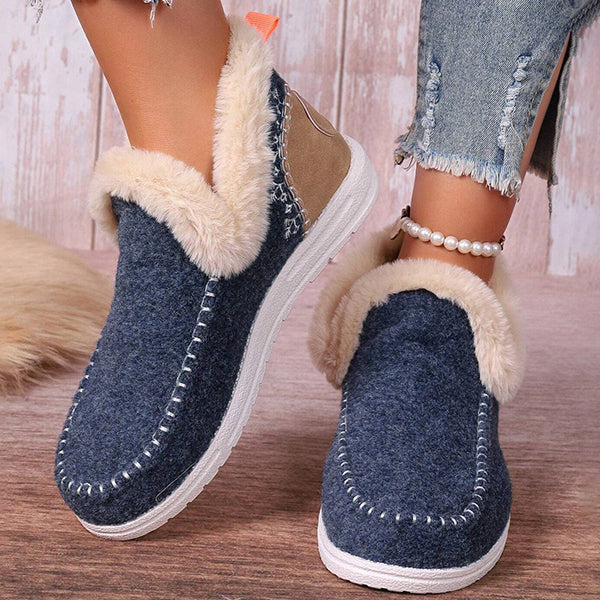 LAST DAY 50% OFF-Women's Comfort Winter Flat Faux Fur Snow Boots