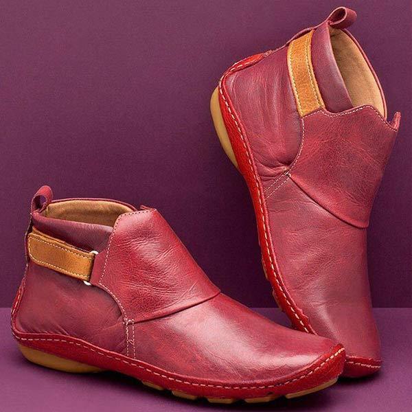 LAST DAY 50% OFF-Women'S Vintage Velcro Flat Ankle Boots