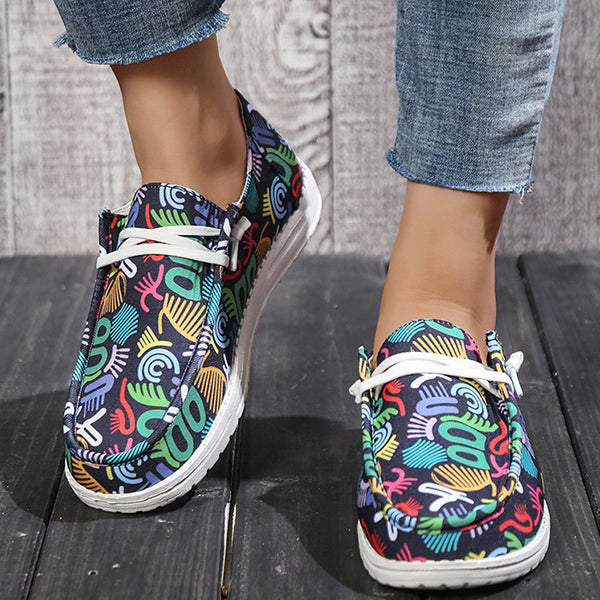 🔥LAST DAY 70% OFF - Women's Casual Comfy Lightweight Graffiti Pattern Canvas Shoes