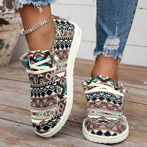 🔥LAST DAY 50% OFF - Women's Tribal Print Casual Comfy  Lightweight Soft Sole Canvas Shoes