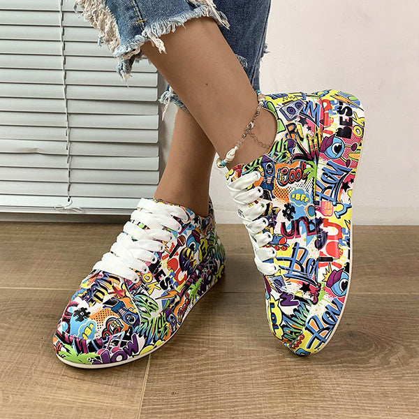 Women's Casual Graffiti Platform Sneaker