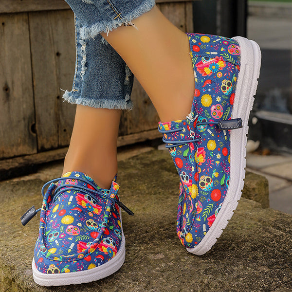 🔥LAST DAY 50% OFF - Women's Casual Comfy Lightweight Halloween Pattern Canvas Shoes