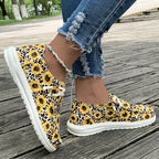 🔥LAST DAY 50% OFF - Women's Casual Comfy Lightweight Sunflower & Cow Print Canvas Shoes