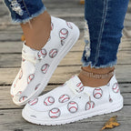 🔥LAST DAY 50% OFF - Women's Casual Comfy Baseball Print Canvas Shoes