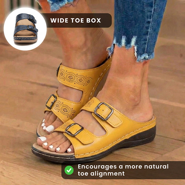 LAST DAY 50% OFF-Breathable Orthopedic Adjustable Ladies Leather Sandals