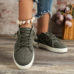 🔥LAST DAY 49% OFF - Women's Casual Lace Up Comfortable Low Top Canvas Shoes