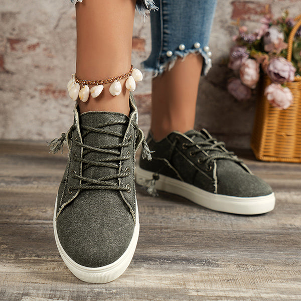 🔥LAST DAY 49% OFF - Women's Casual Lace Up Comfortable Low Top Canvas Shoes