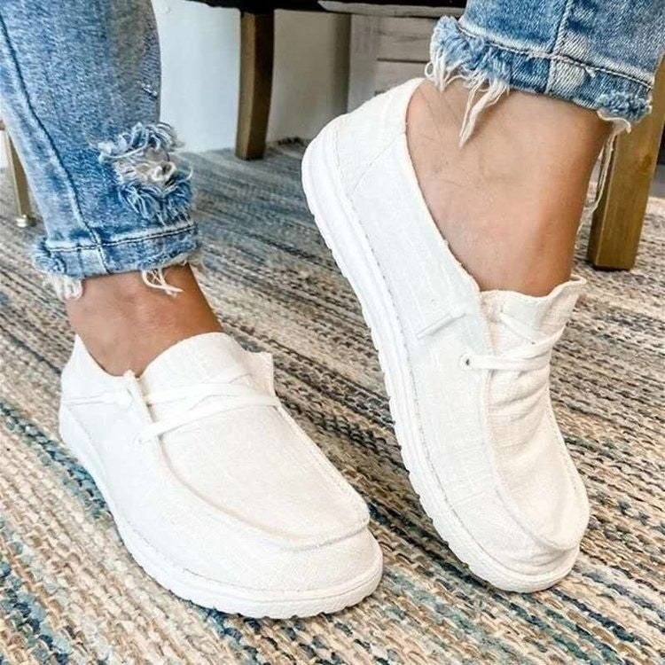 🔥LAST DAY 49% OFF - Women's Sneakers Low Top Casual Breathable Canvas Slippers