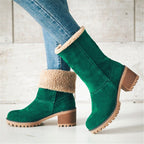 Women's Fleece Lined Chunky Heel Snow Boots