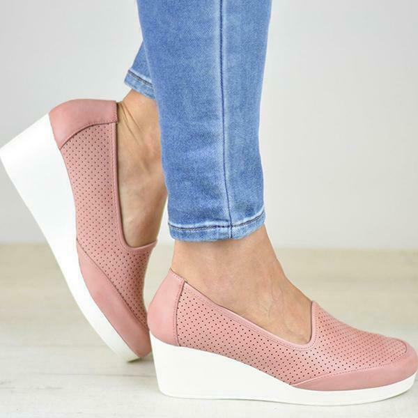 Womens Casual Breathable Orthopedic Wedge Heel Shoes