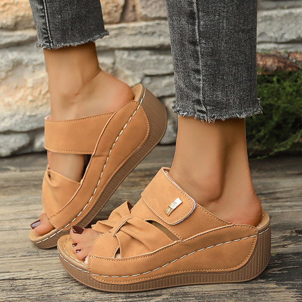 😍Last Day 50% OFF😍-Womens Casual Comfy Open Toe  Arch Support Sandals with Bowknot