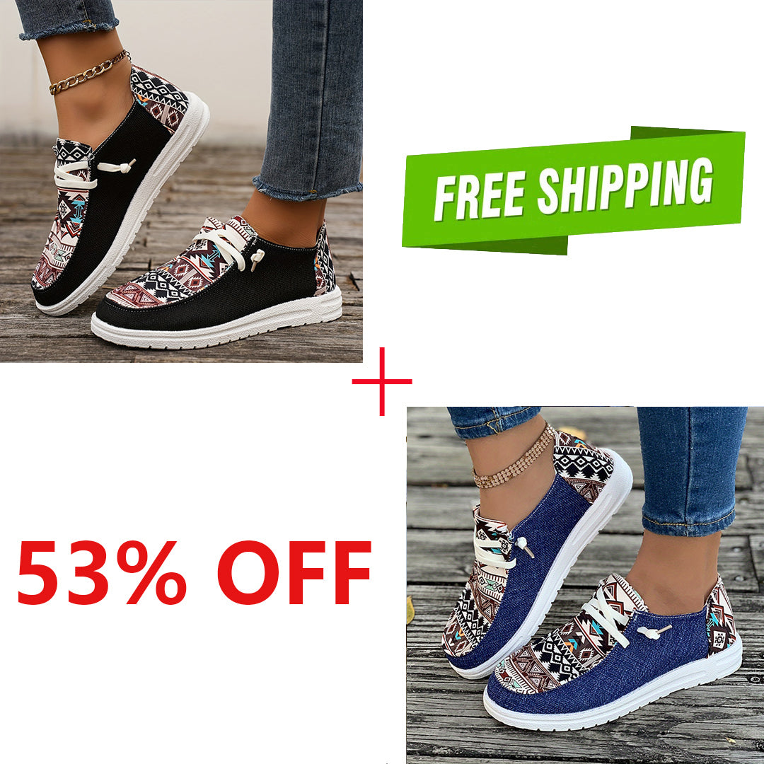 🔥LAST DAY 50% OFF - Women's Casual Comfy Tribal Pattern Canvas Shoes