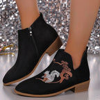 LAST DAY 50% OFF-Women's Pointed Toe Embroidered Ankle Boots