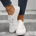 🔥LAST DAY 70% OFF - Women's Casual Lightweight Round Toe Lace-up Canvas Shoes