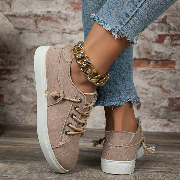 🔥LAST DAY 49% OFF - Women's Casual Lace Up Comfortable Low Top Canvas Shoes