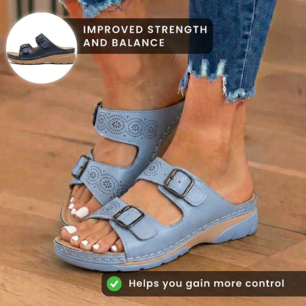 LAST DAY 50% OFF-Breathable Orthopedic Adjustable Ladies Leather Sandals