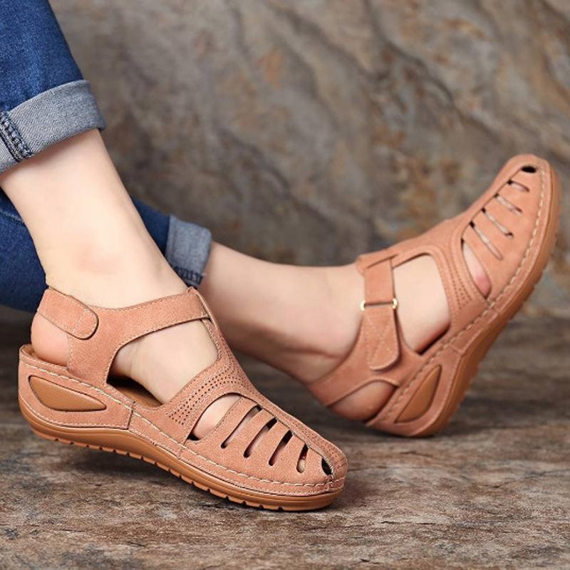 Women's Casual Bohemia Gladiator Wedge Shoes Comfortable Ankle Strap Outdoor Platform Sandals
