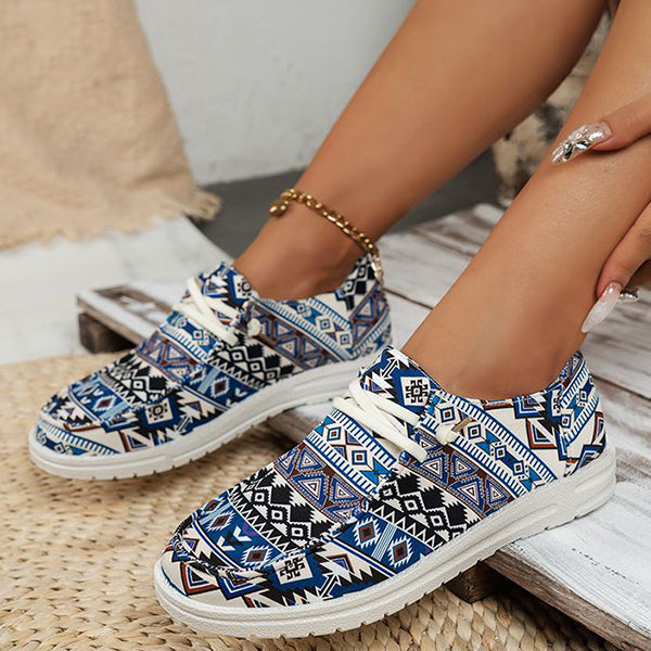 🔥LAST DAY 50% OFF - Women's Tribal Print Casual Comfy  Lightweight Soft Sole Canvas Shoes
