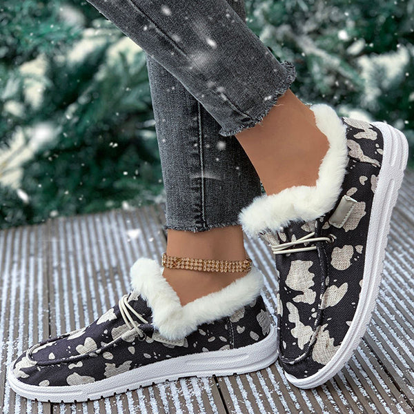 LAST DAY 50% OFF-Women's Comfort Plush Lined Canvas Shoes
