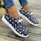 🔥LAST DAY 50% OFF - Women's Casual Comfy Lightweight Flag Pattern Canvas Shoes