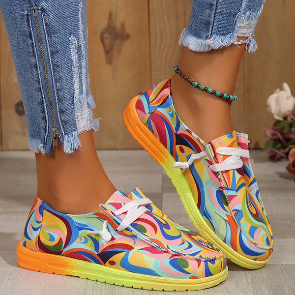 🔥LAST DAY 70% OFF - Women's Casual Comfy Lightweight Abstract Color Canvas Shoes