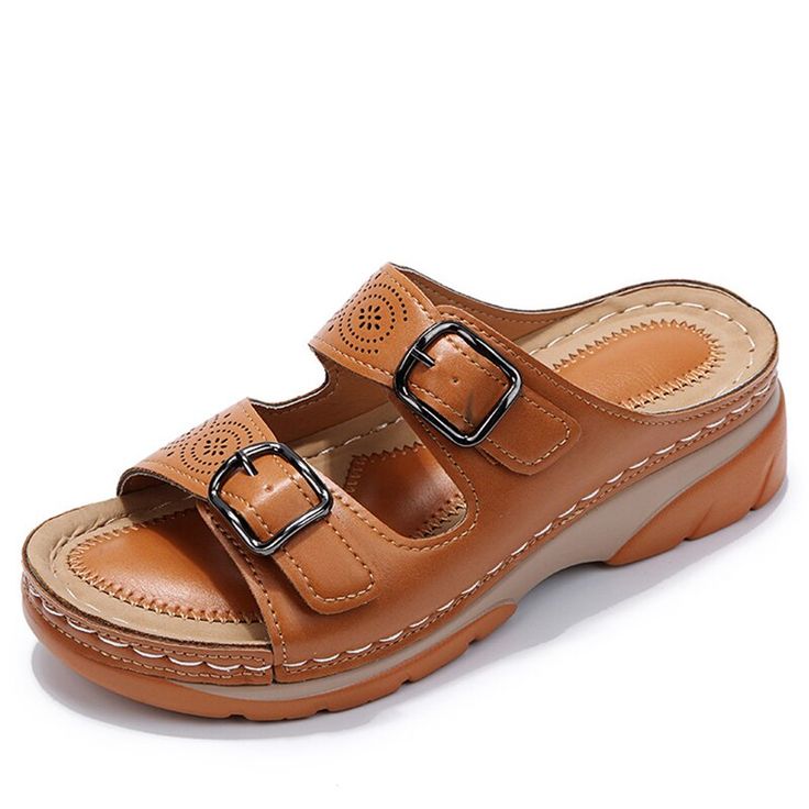 LAST DAY 50% OFF-Breathable Orthopedic Adjustable Ladies Leather Sandals