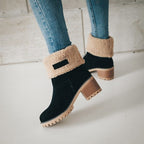Women's Fleece Lined Chunky Heel Snow Boots