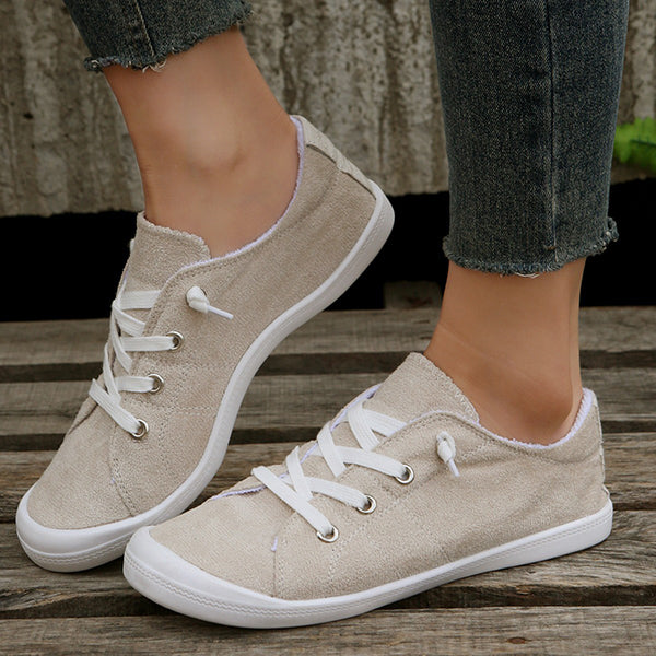 🔥LAST DAY 70% OFF - Women's Casual Lightweight Round Toe Lace-up Canvas Shoes