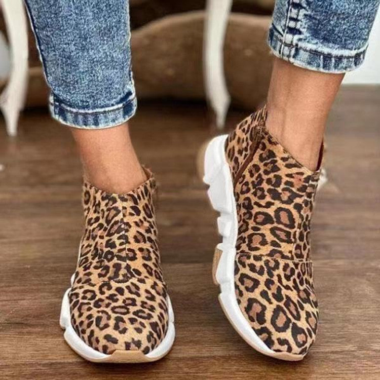 Women's Comfy Non Slip Leather Zip Up Ankle Boots