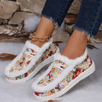 LAST DAY 50% OFF-Women's Comfort Plush Xmas Santa Warm Winter Boots