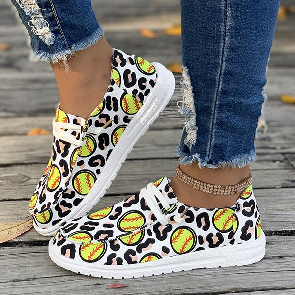 🔥LAST DAY 50% OFF - Women's Casual Comfy Baseball Print Canvas Shoes